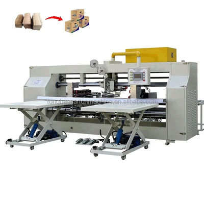 High Speed Double Piece Semi Auto Stitching Machine voor het stapelen van gegolfde papieren dozen