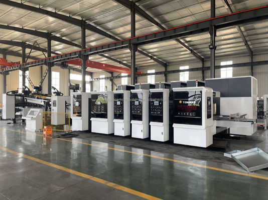 60 mm automatische golfkast kartonnen doos Flexo printer Slotter Die Cutter Folder Gluer Linkage Line Machine