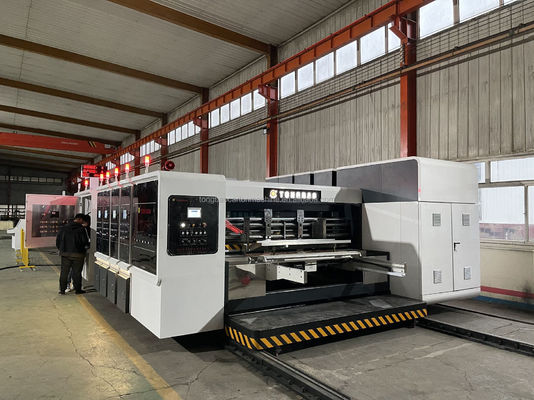 4 Kleuren Druk Slotting Die-Cutting Folder Glue Strapping Box Making Line Machine