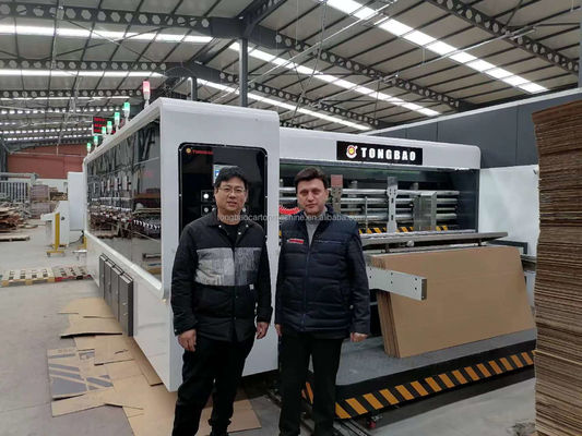 4 Kleuren Druk Slotting Die-Cutting Folder Glue Strapping Box Making Line Machine