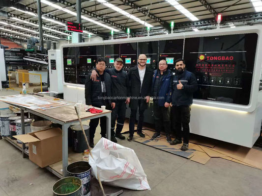 Automatische kartonnen doos Printing Slotting Die Cutting Folding Glueing Machine 60mm