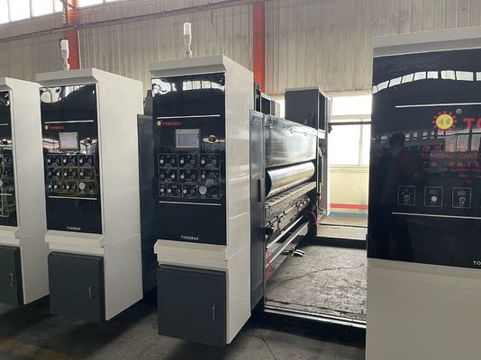 1200 mm Automatische Flexodruk Slotting Die Cutting Folding Gluing Strapping Inline Machine