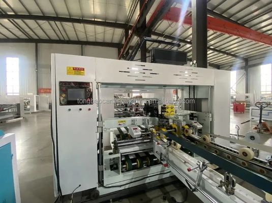 Volledig automatisch gegalvaniseerd kartonnen doos folder Gluer Stitcher In Lijn Voor Papier Karton